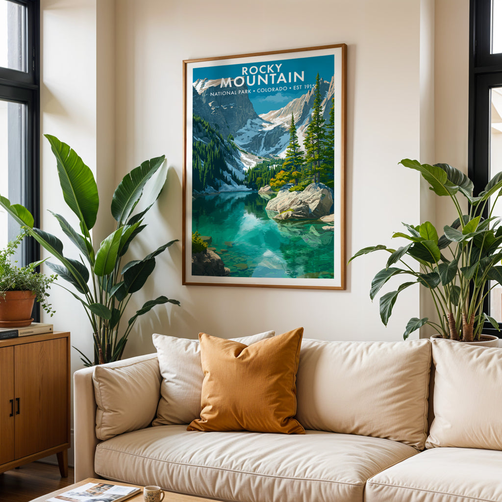 Retro Rocky Mountain National Park Print