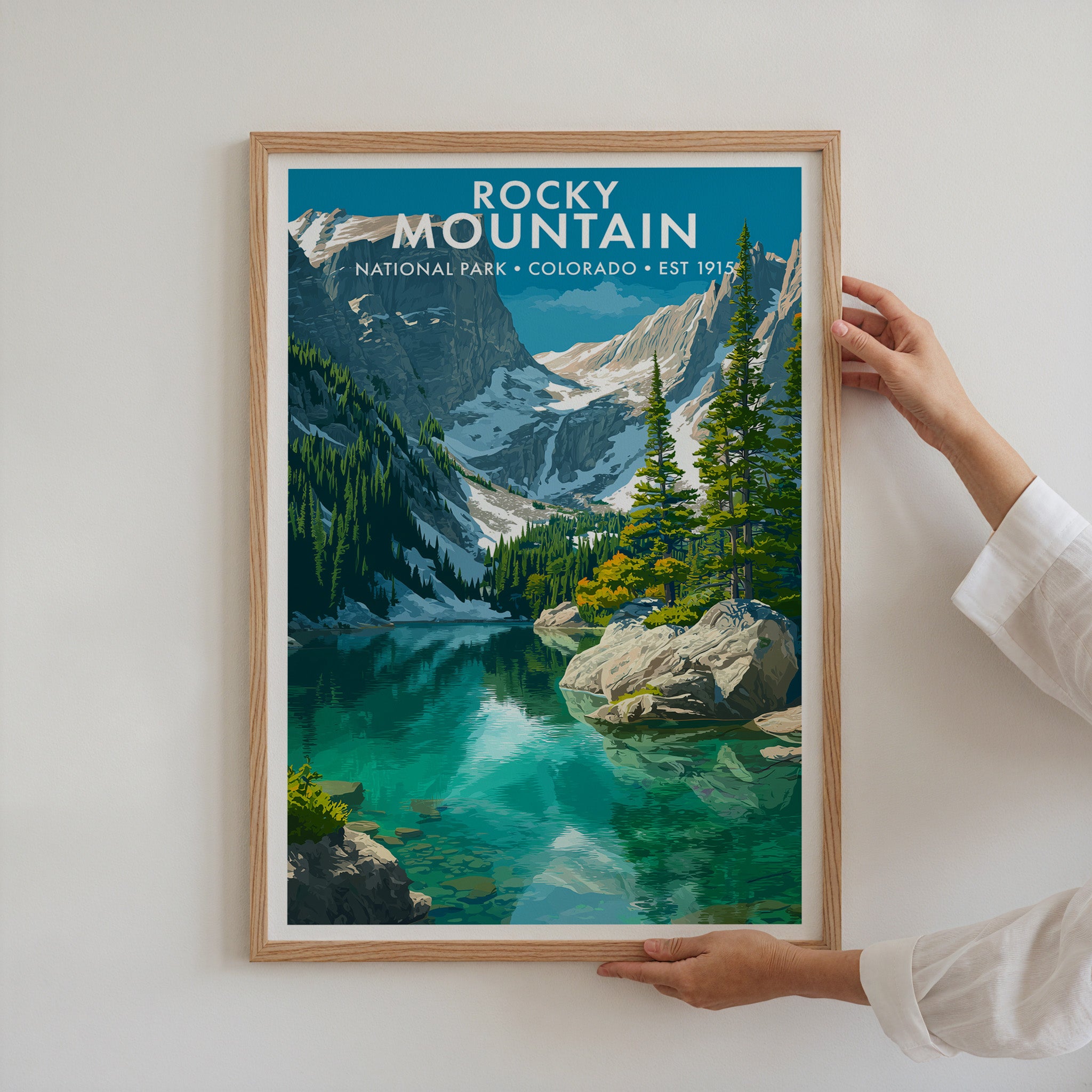 Retro Rocky Mountain National Park Print