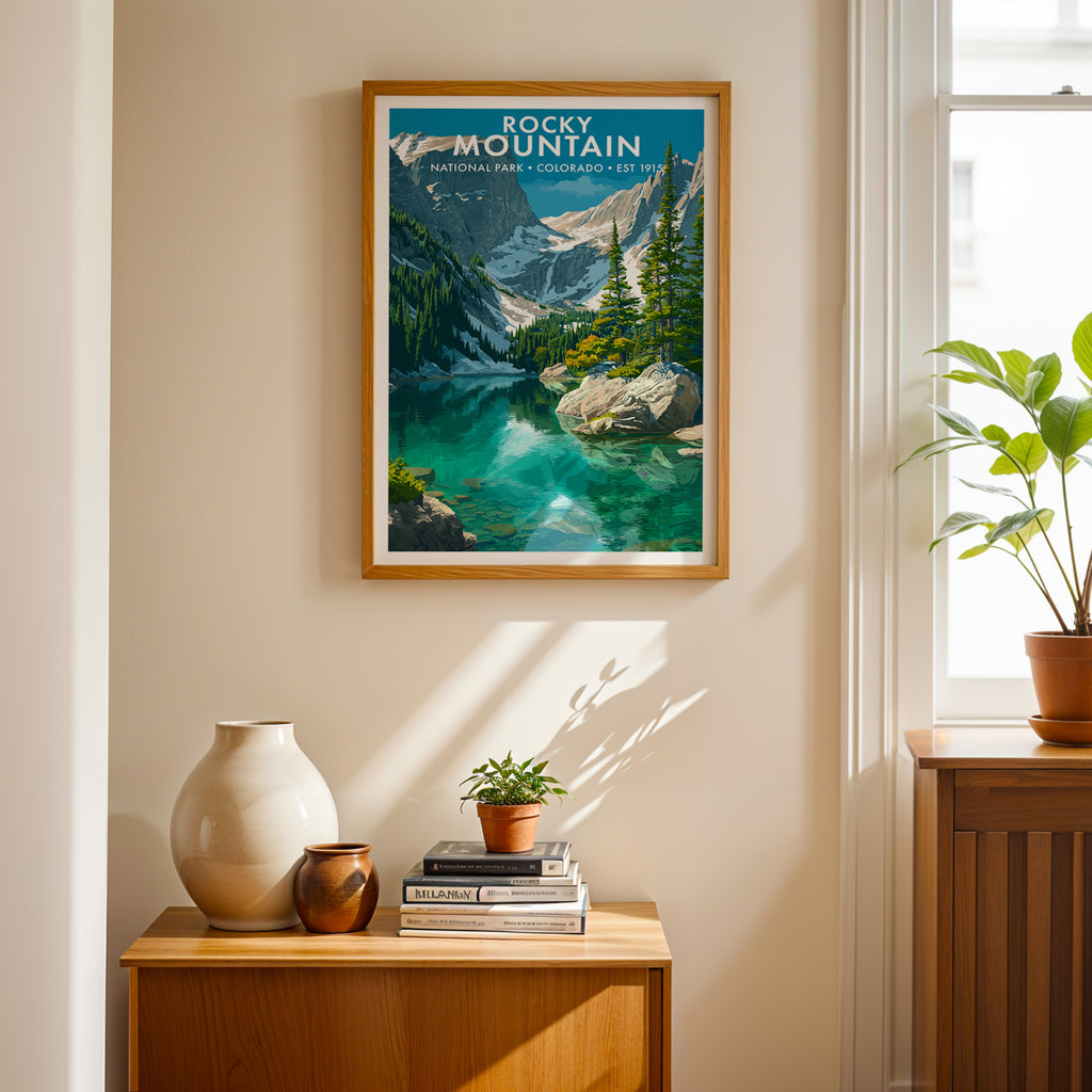 Retro Rocky Mountain National Park Print