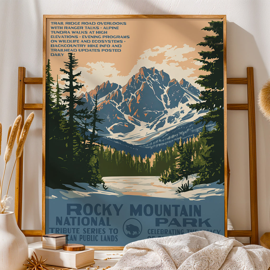 Rocky Mountain National Park Vintage WPA Art