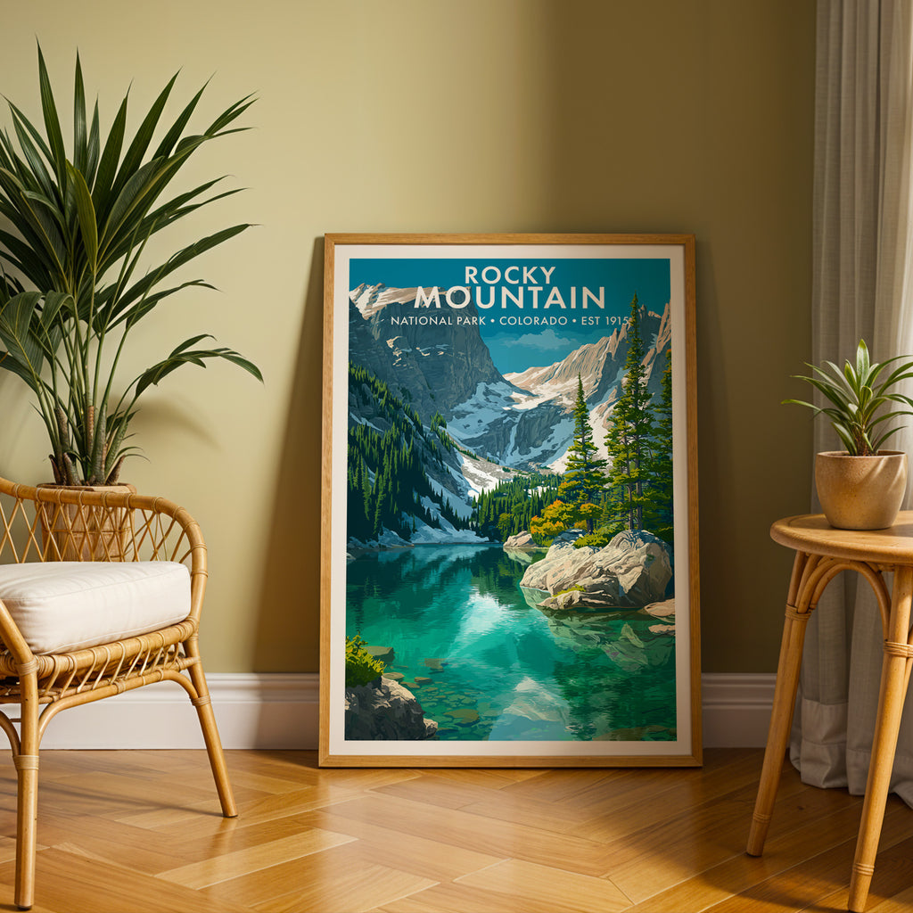 Retro Rocky Mountain National Park Print