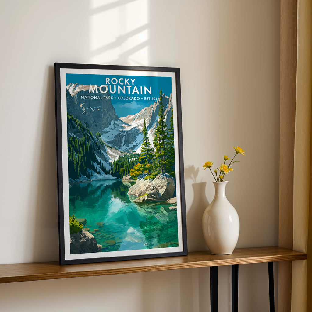 Retro Rocky Mountain National Park Print