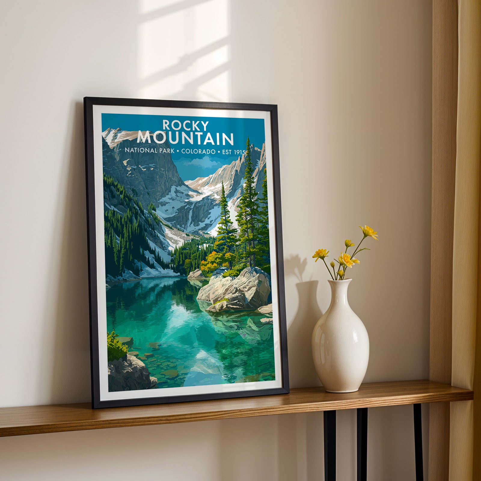 Retro Rocky Mountain National Park Print