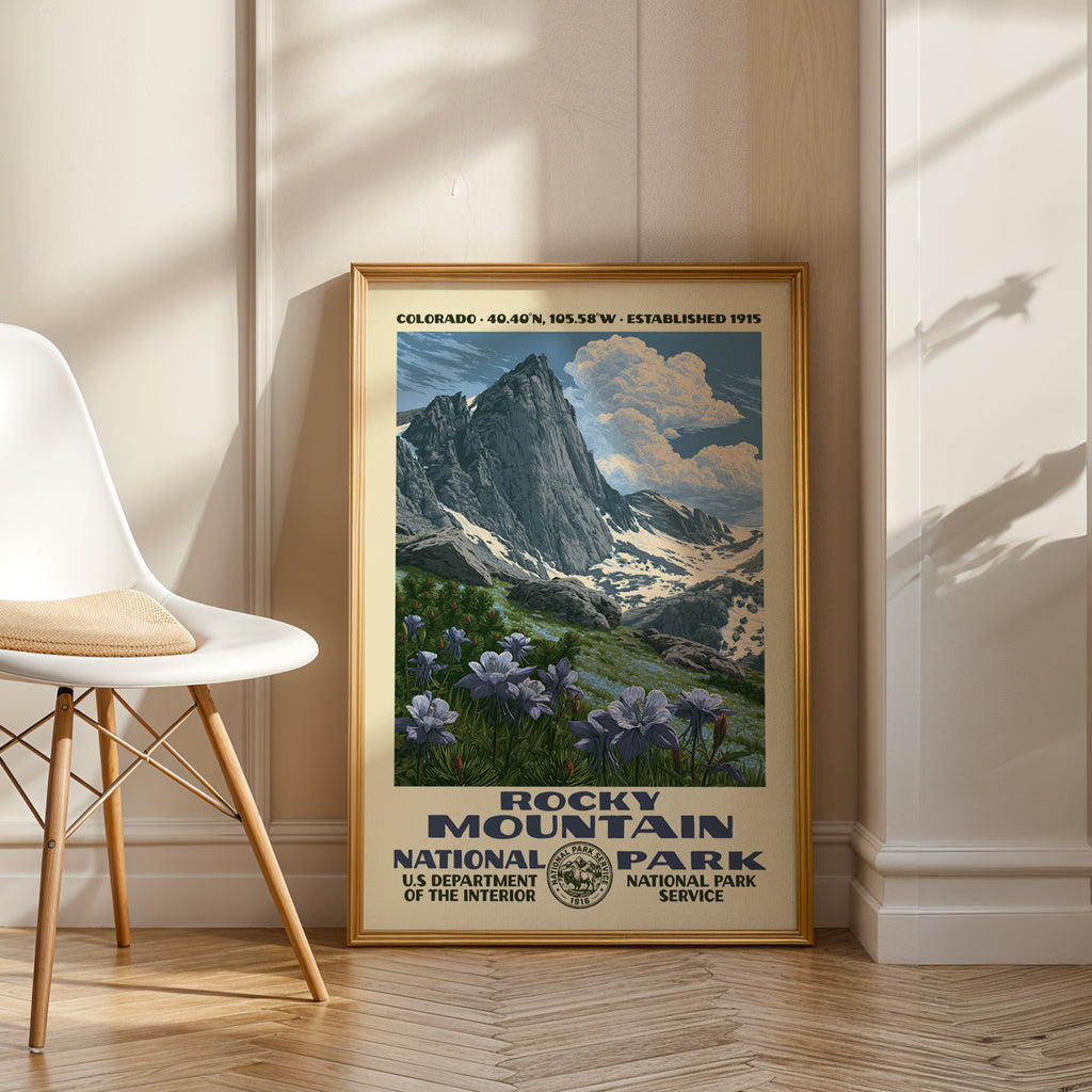 Rocky Mountain National Park Vintage WPA Art