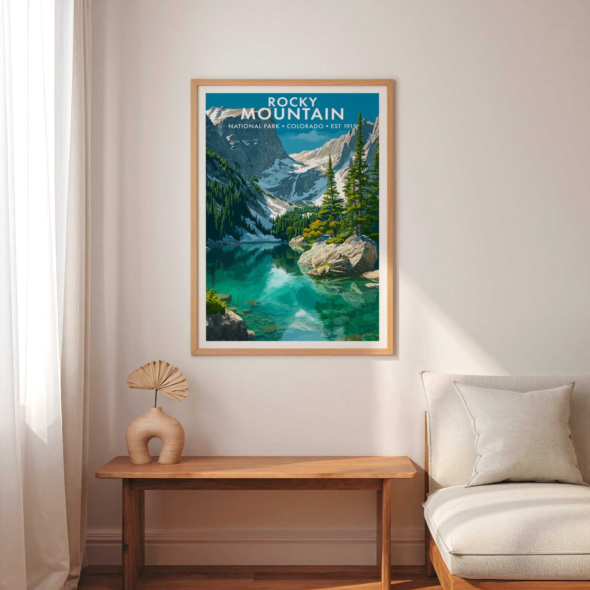 Retro Rocky Mountain National Park Print