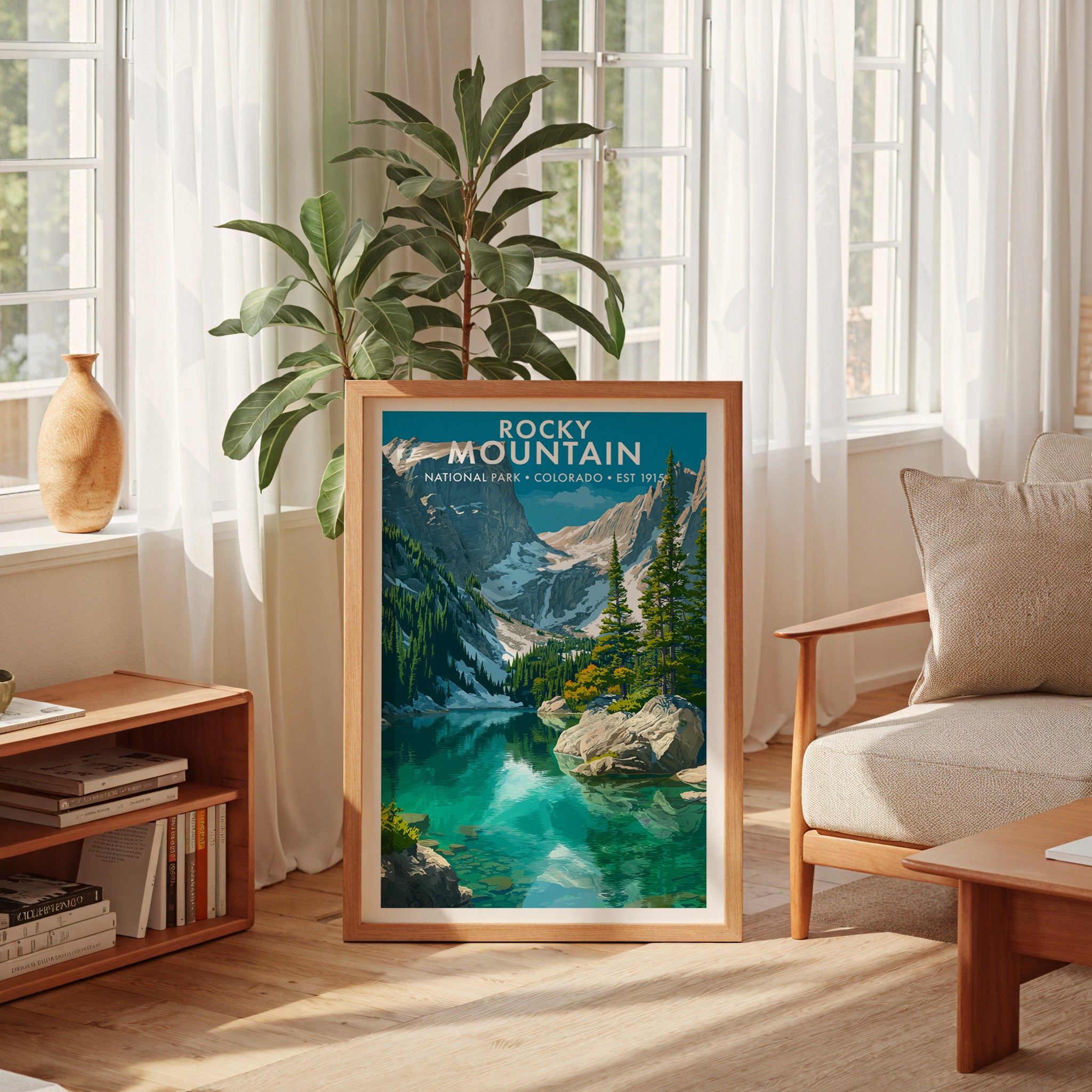 Retro Rocky Mountain National Park Print