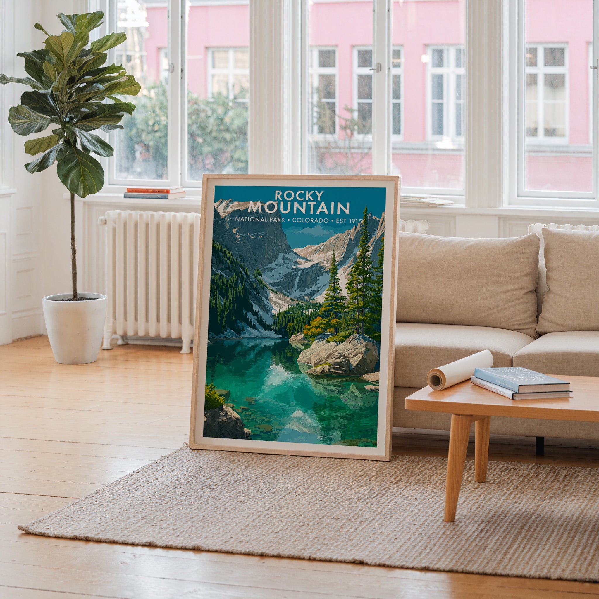 Retro Rocky Mountain National Park Print