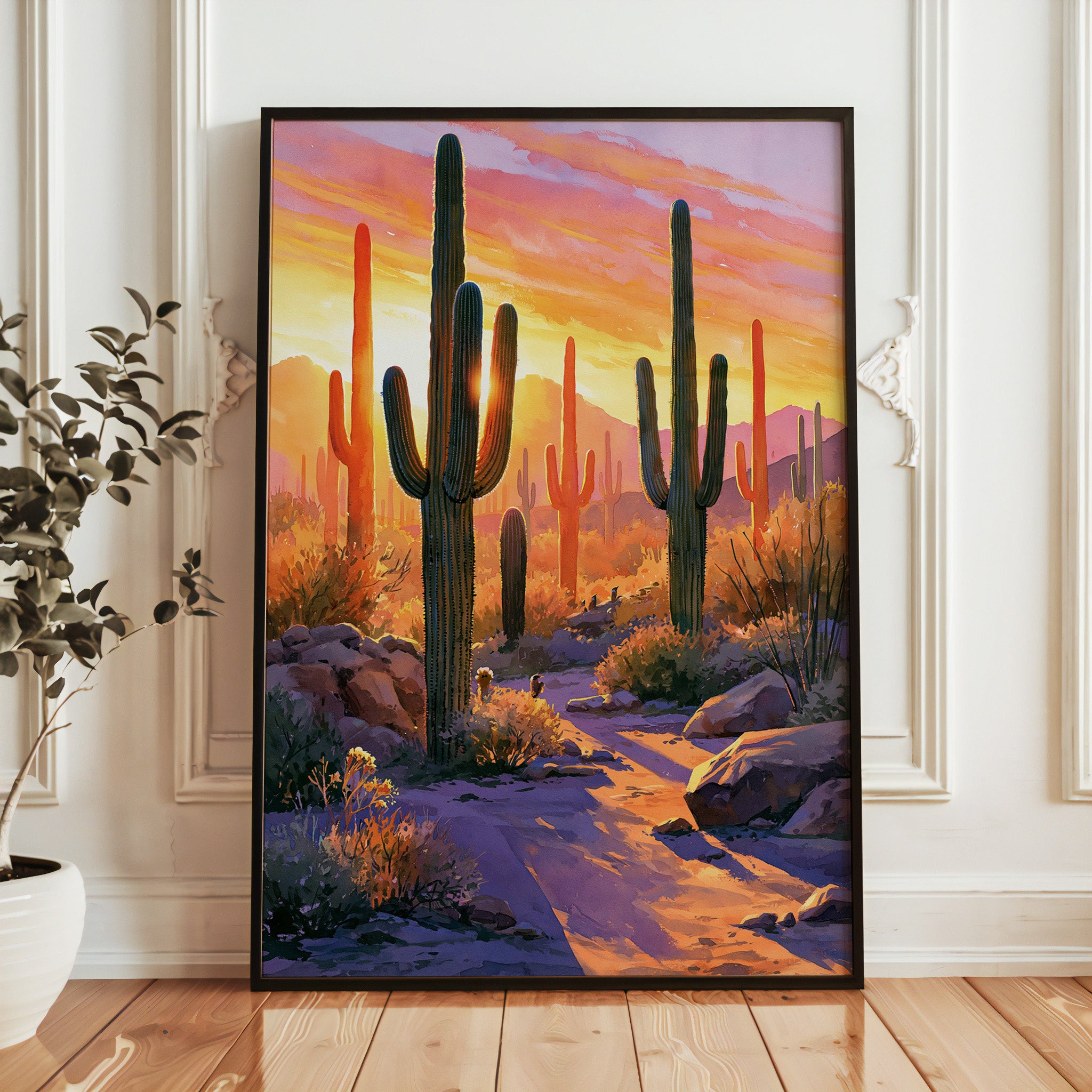 Saguaro National Park Watercolor Art