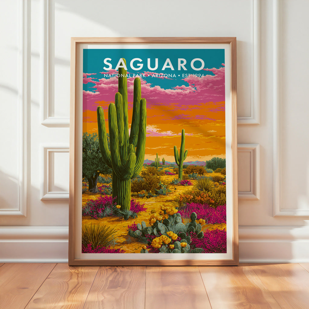 Retro Saguaro National Park Print