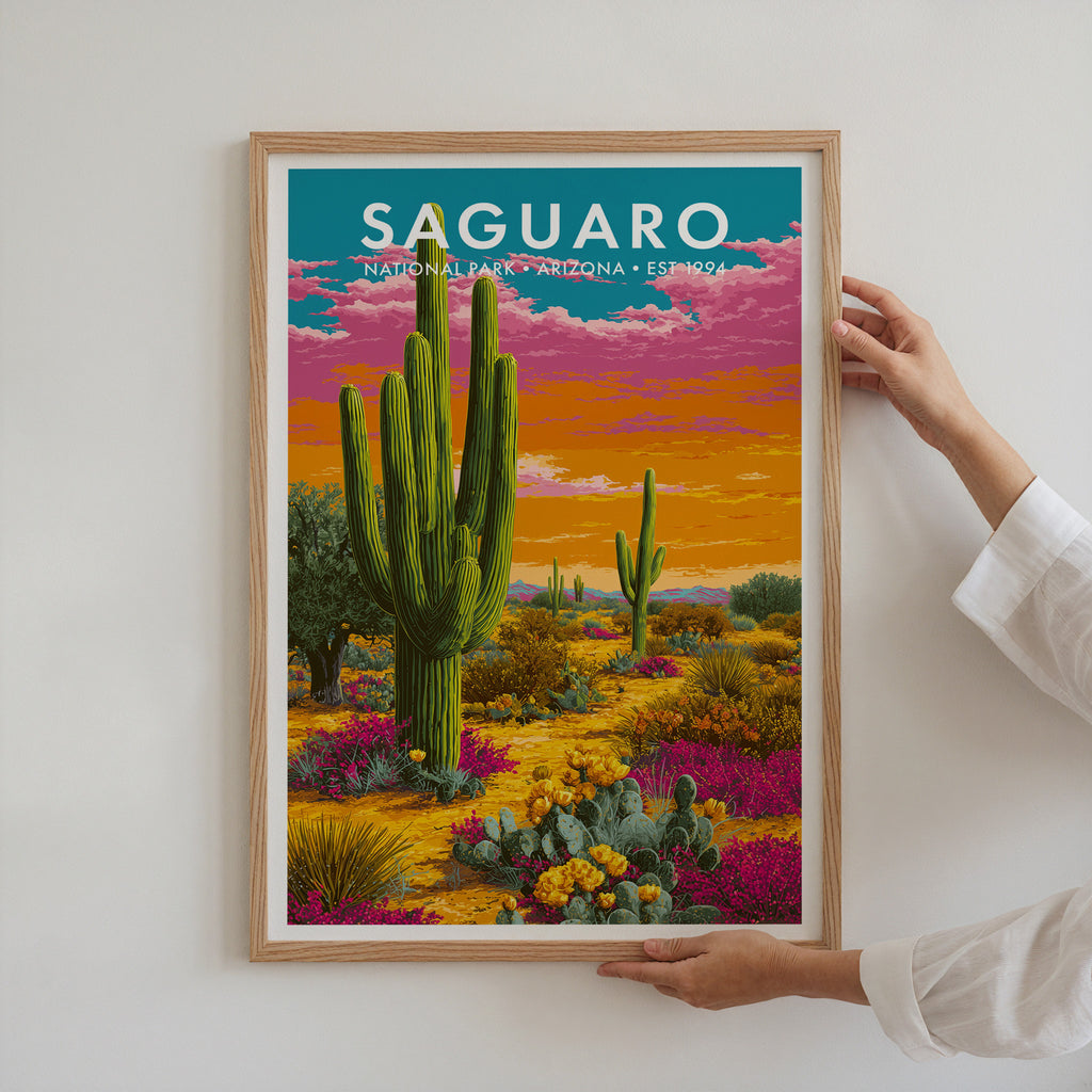 Retro Saguaro National Park Print