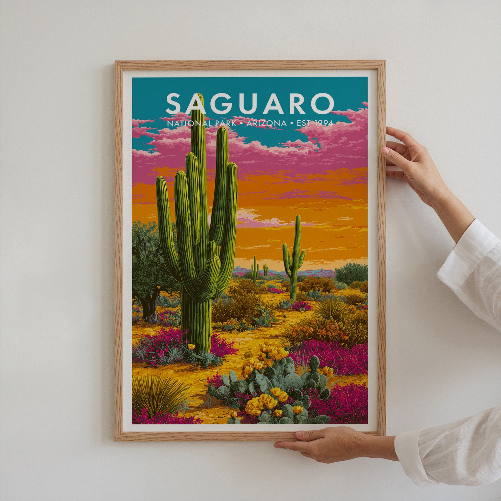 Retro Saguaro National Park Print