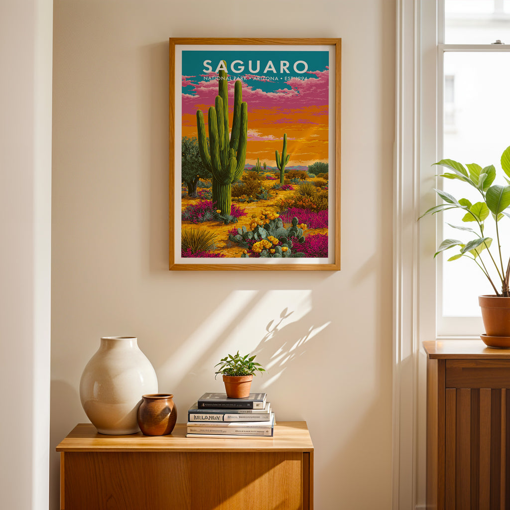 Retro Saguaro National Park Print