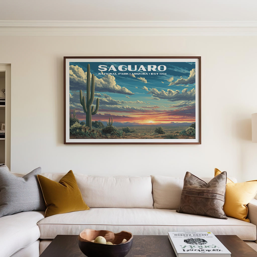 Saguaro National Park Horizontal Vintage Art