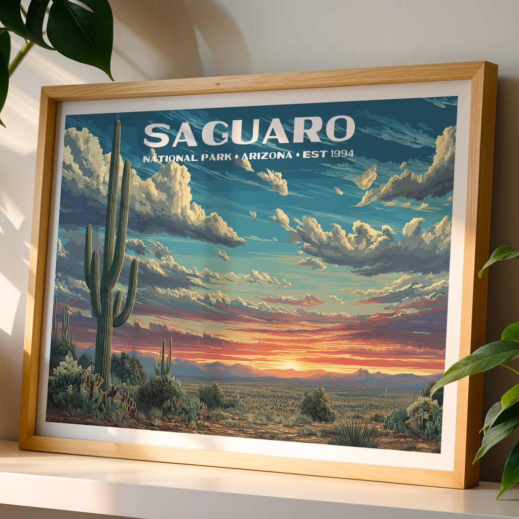 Saguaro National Park Horizontal Vintage Art