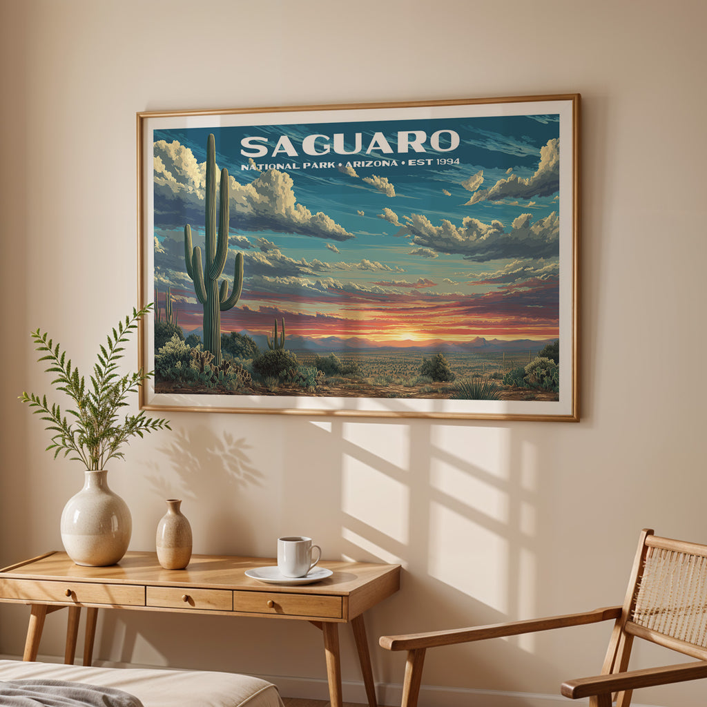 Saguaro National Park Horizontal Vintage Art