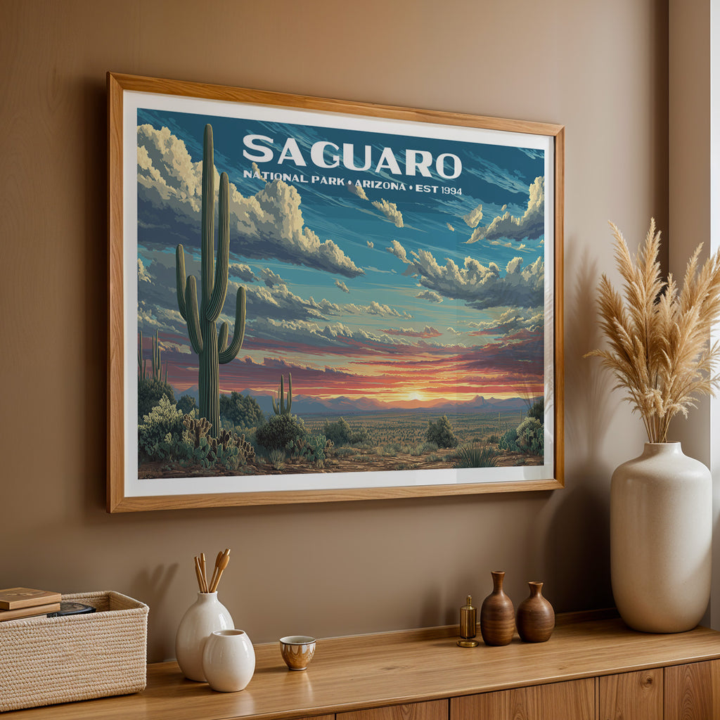 Saguaro National Park Horizontal Vintage Art