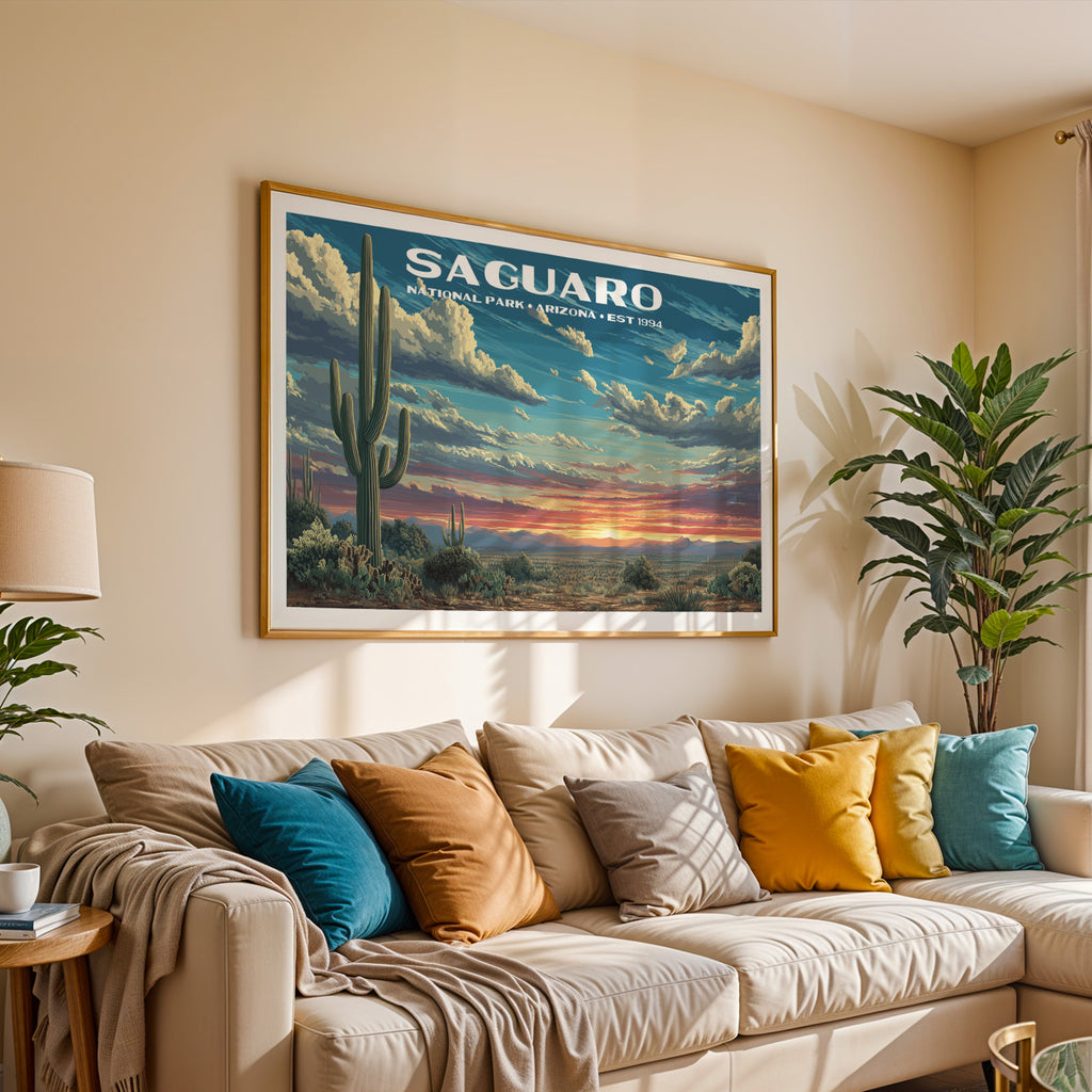 Saguaro National Park Horizontal Vintage Art