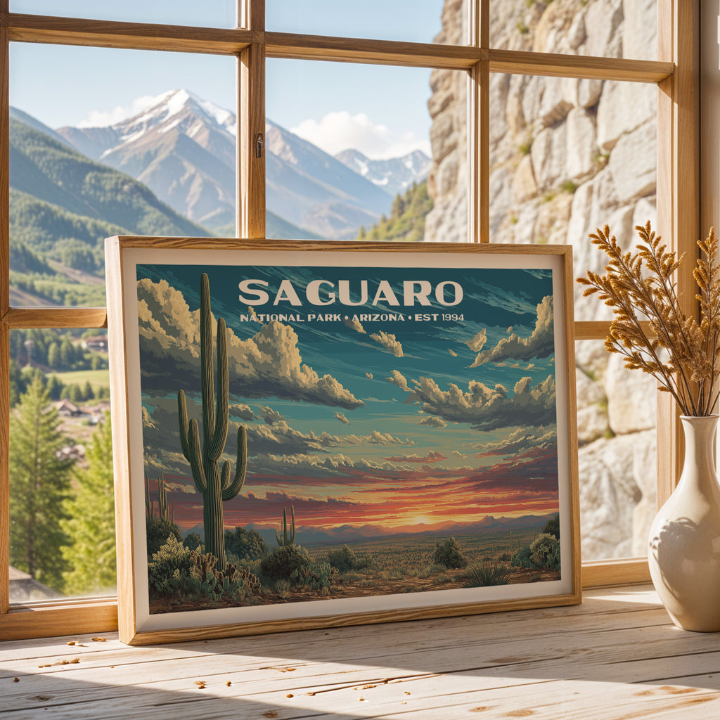 Saguaro National Park Horizontal Vintage Art