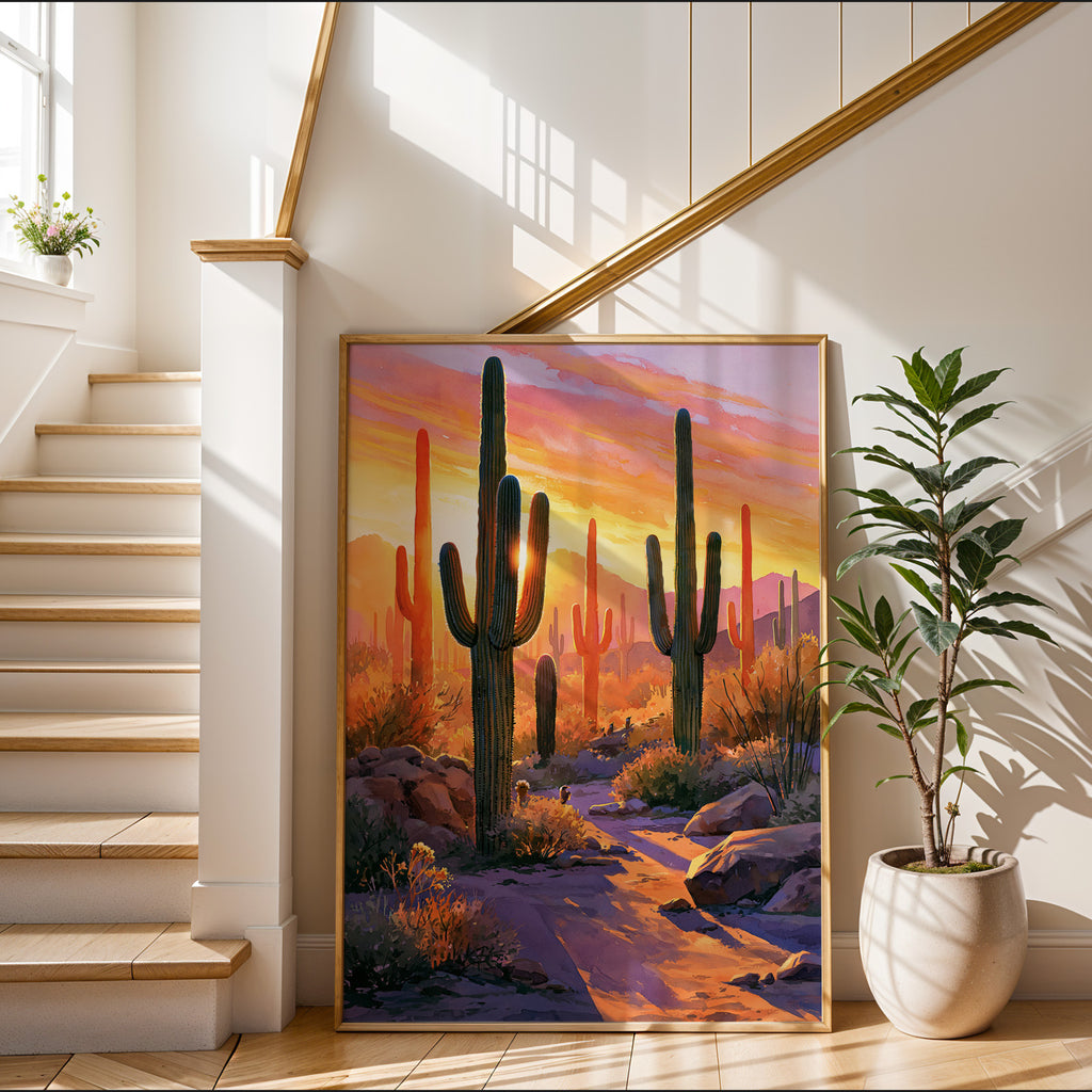 Saguaro National Park Watercolor Art