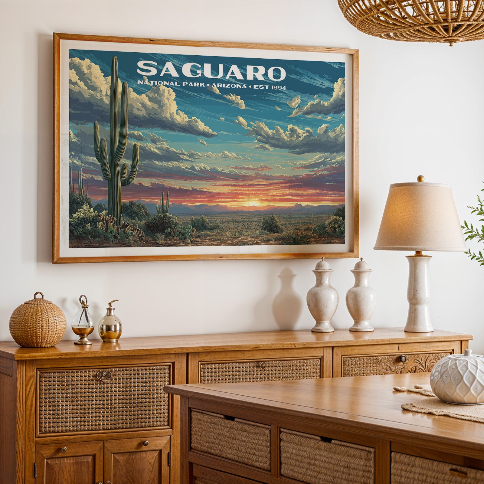 Saguaro National Park Horizontal Vintage Art