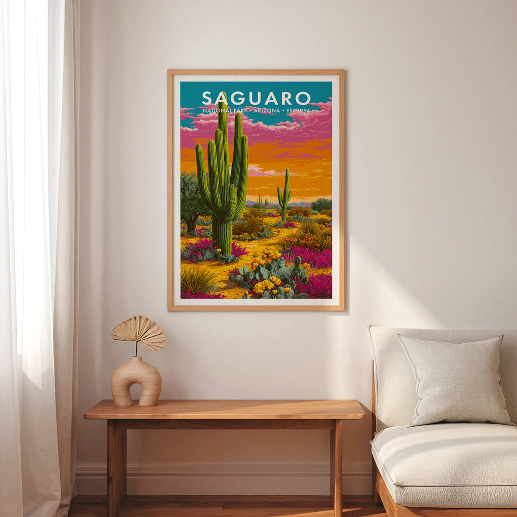 Retro Saguaro National Park Print