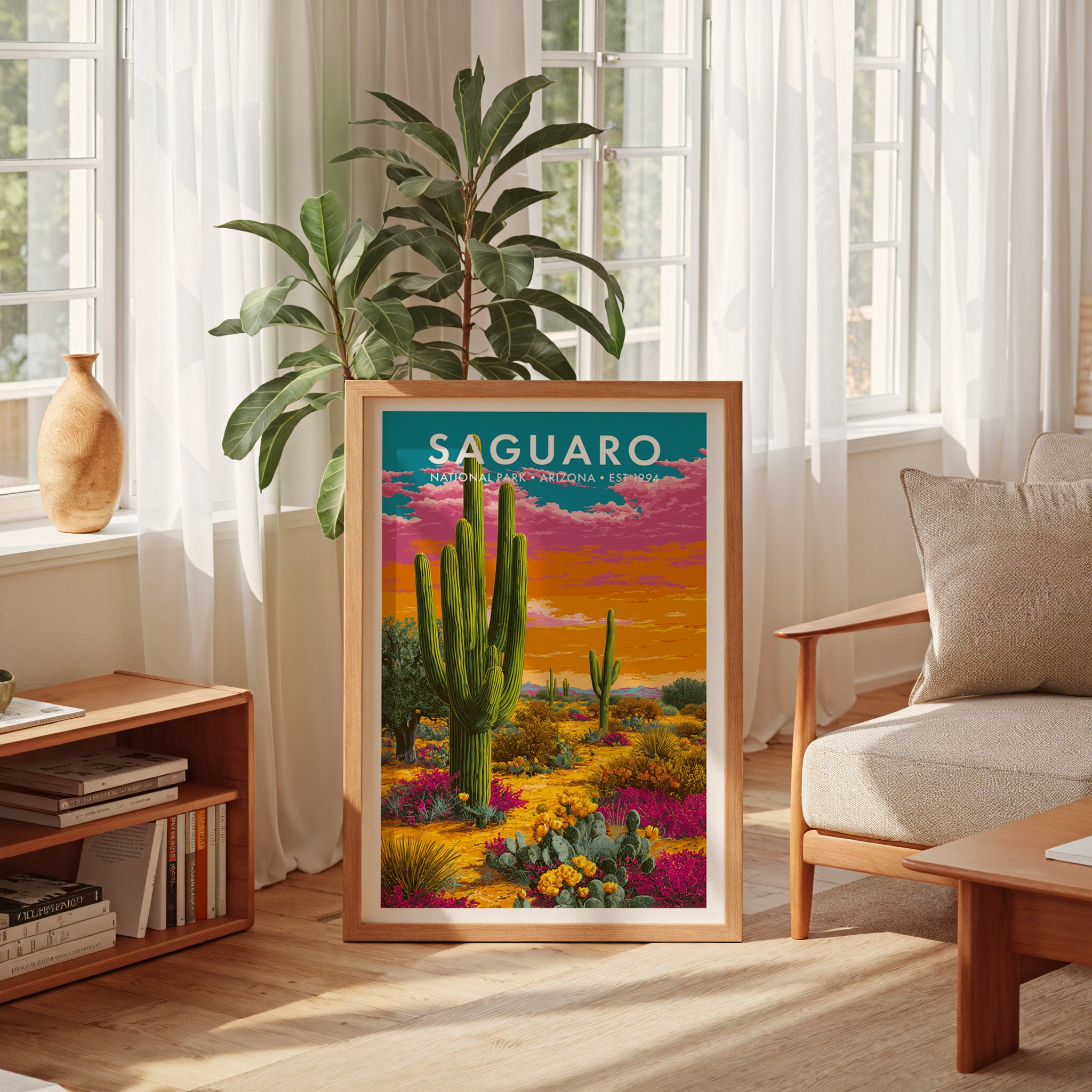 Retro Saguaro National Park Print