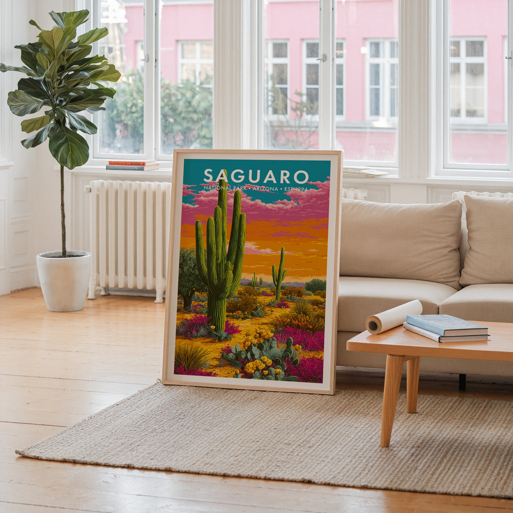 Retro Saguaro National Park Print