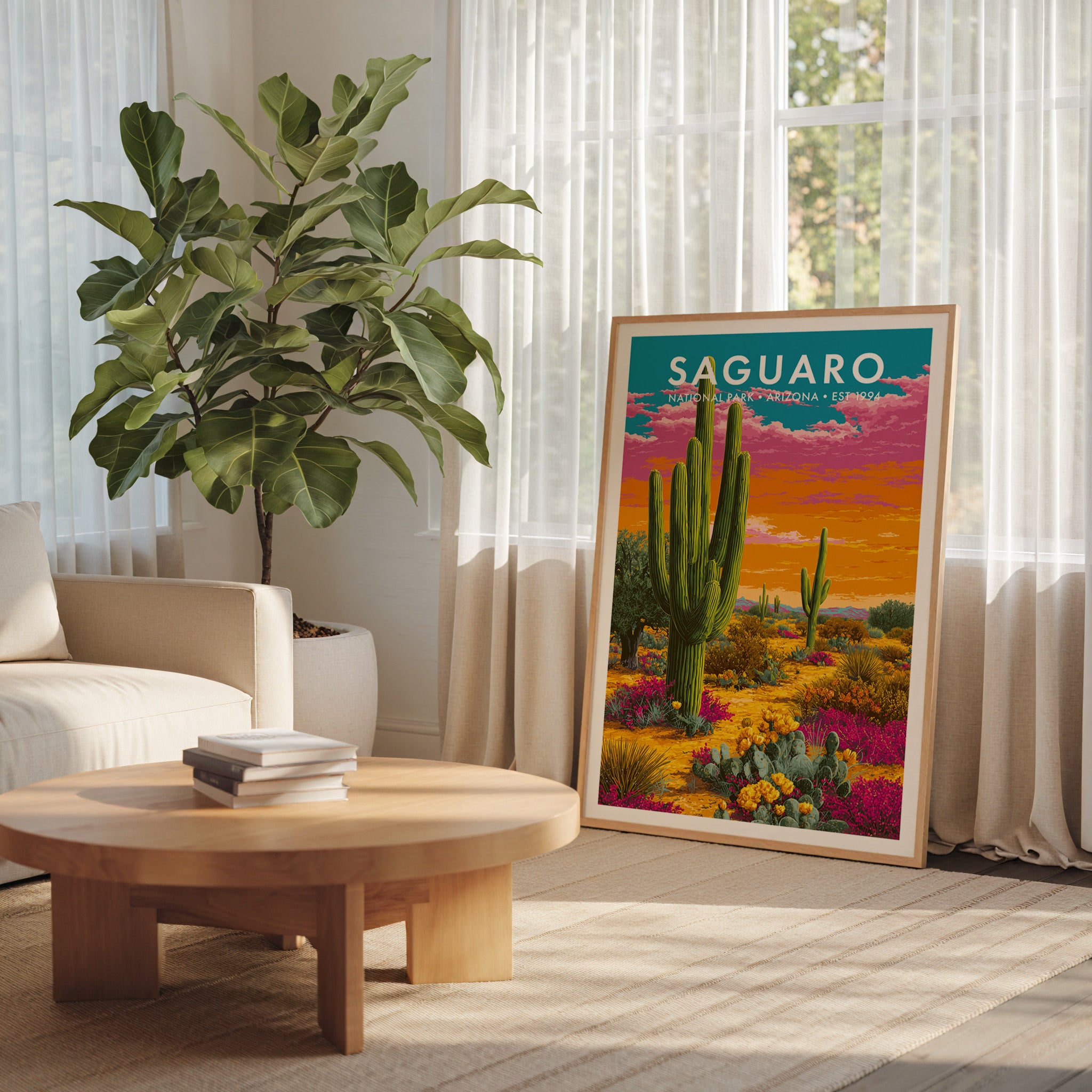 Retro Saguaro National Park Print
