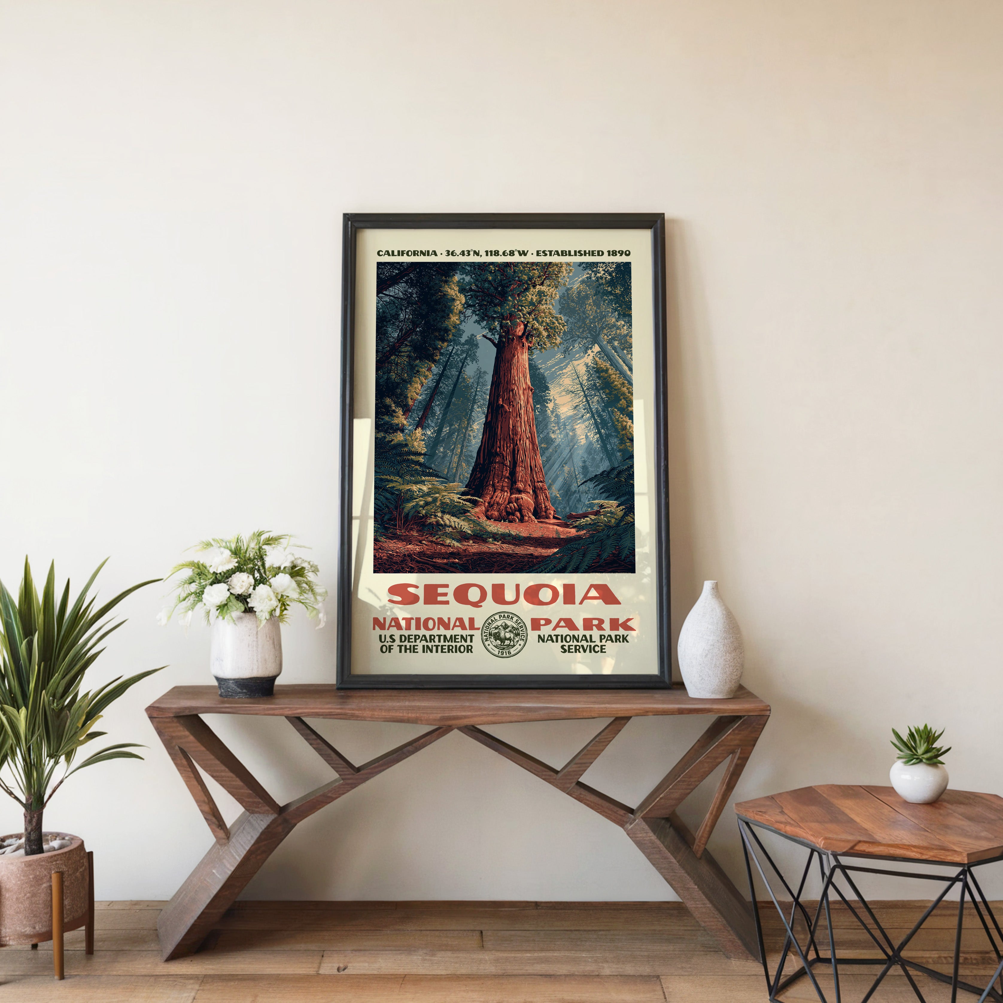 Sequoia National Park Vintage WPA Art