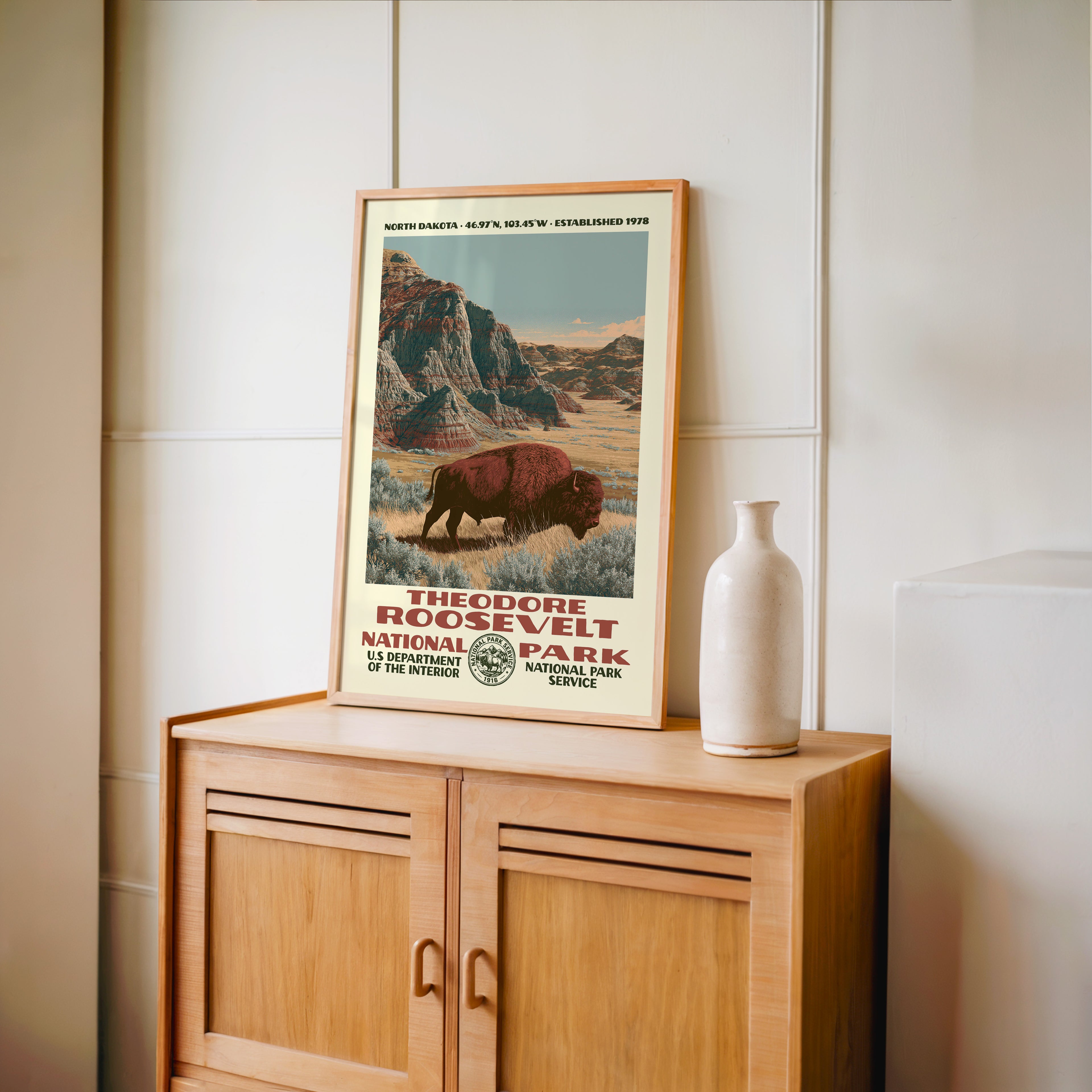 Theodore Roosevelt National Park Vintage WPA Art