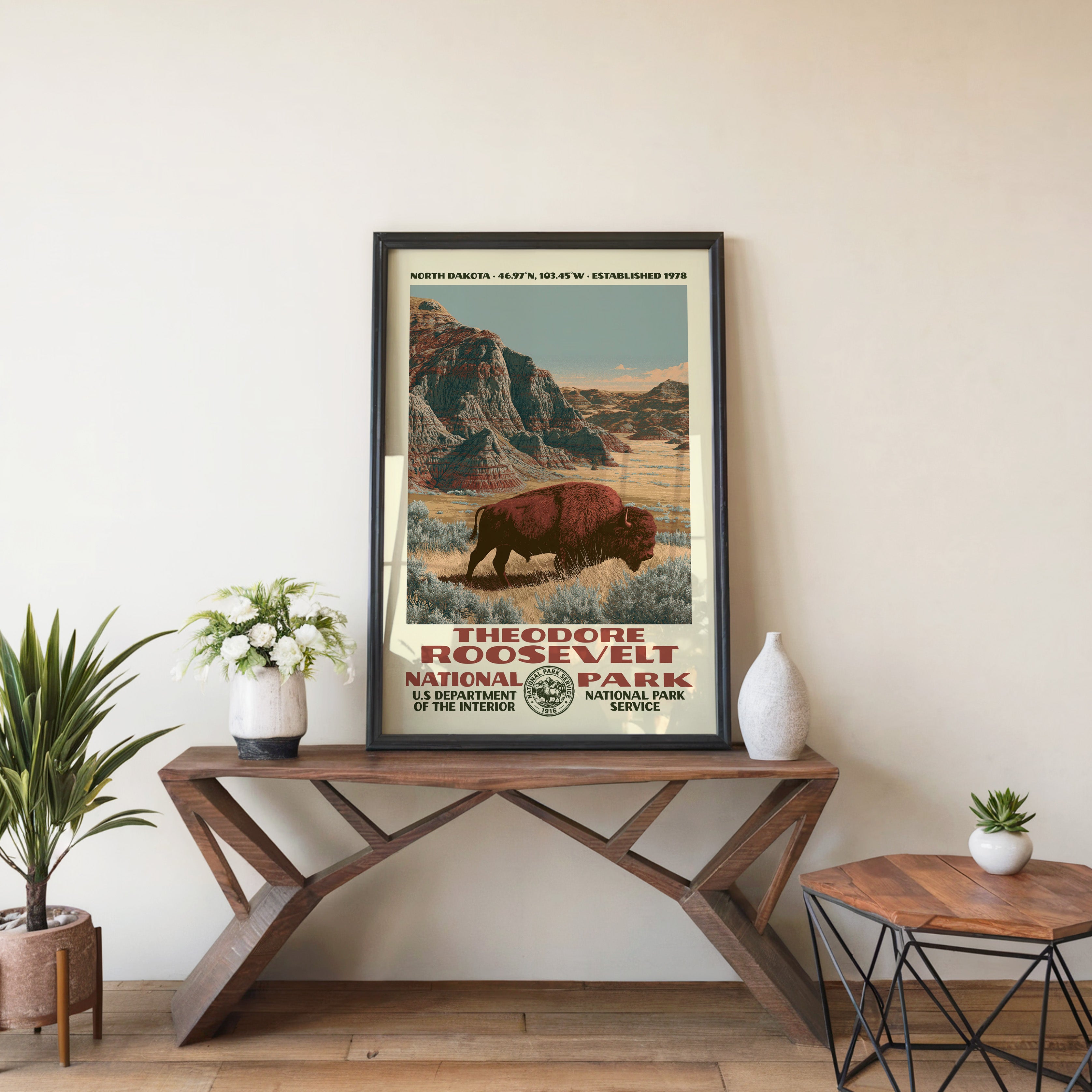 Theodore Roosevelt National Park Vintage WPA Art