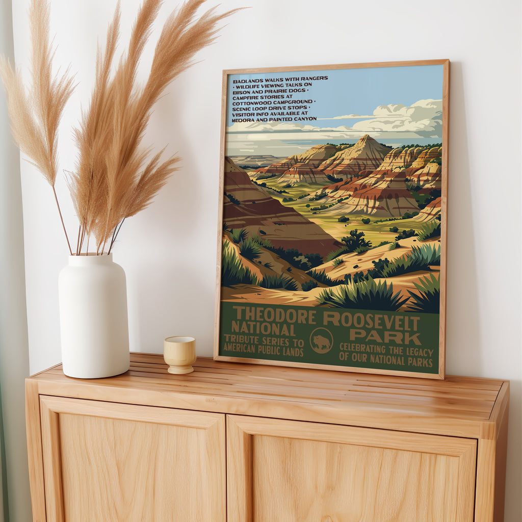 Theodore Roosevelt National Park Vintage WPA Art