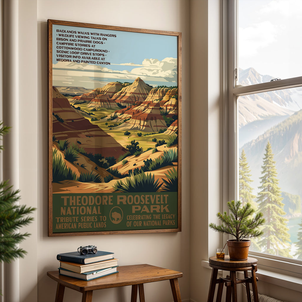 Theodore Roosevelt National Park Vintage WPA Art