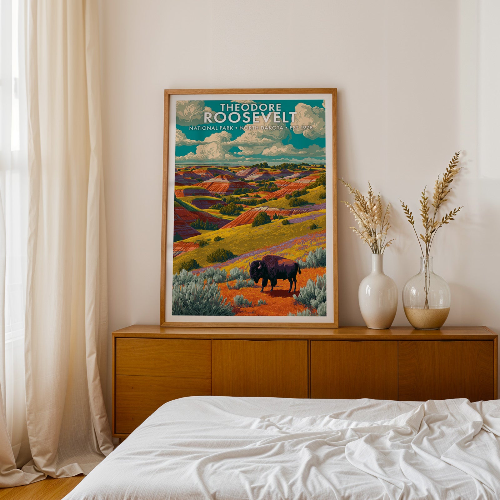 Retro Theodore Roosevelt National Park Print