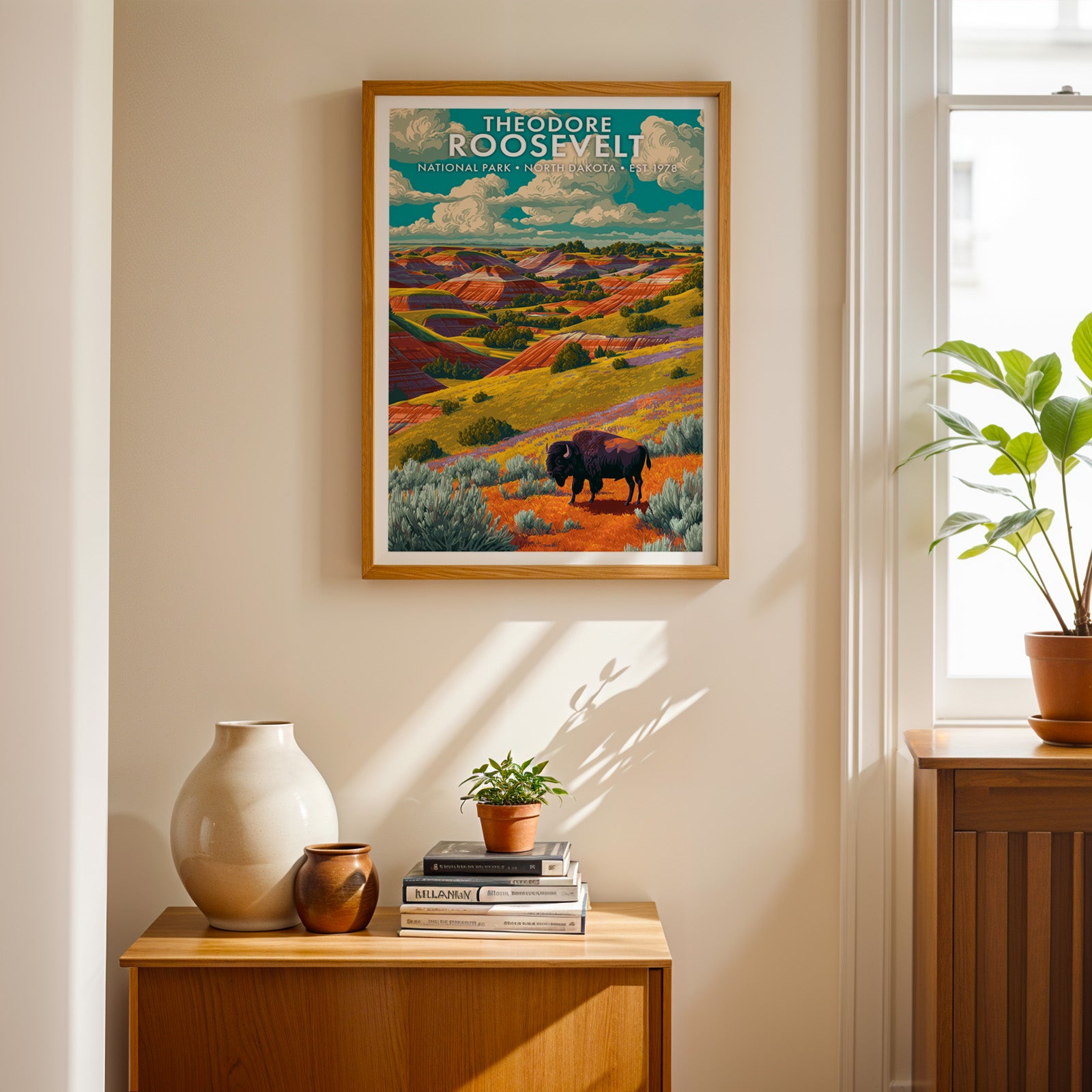 Retro Theodore Roosevelt National Park Print