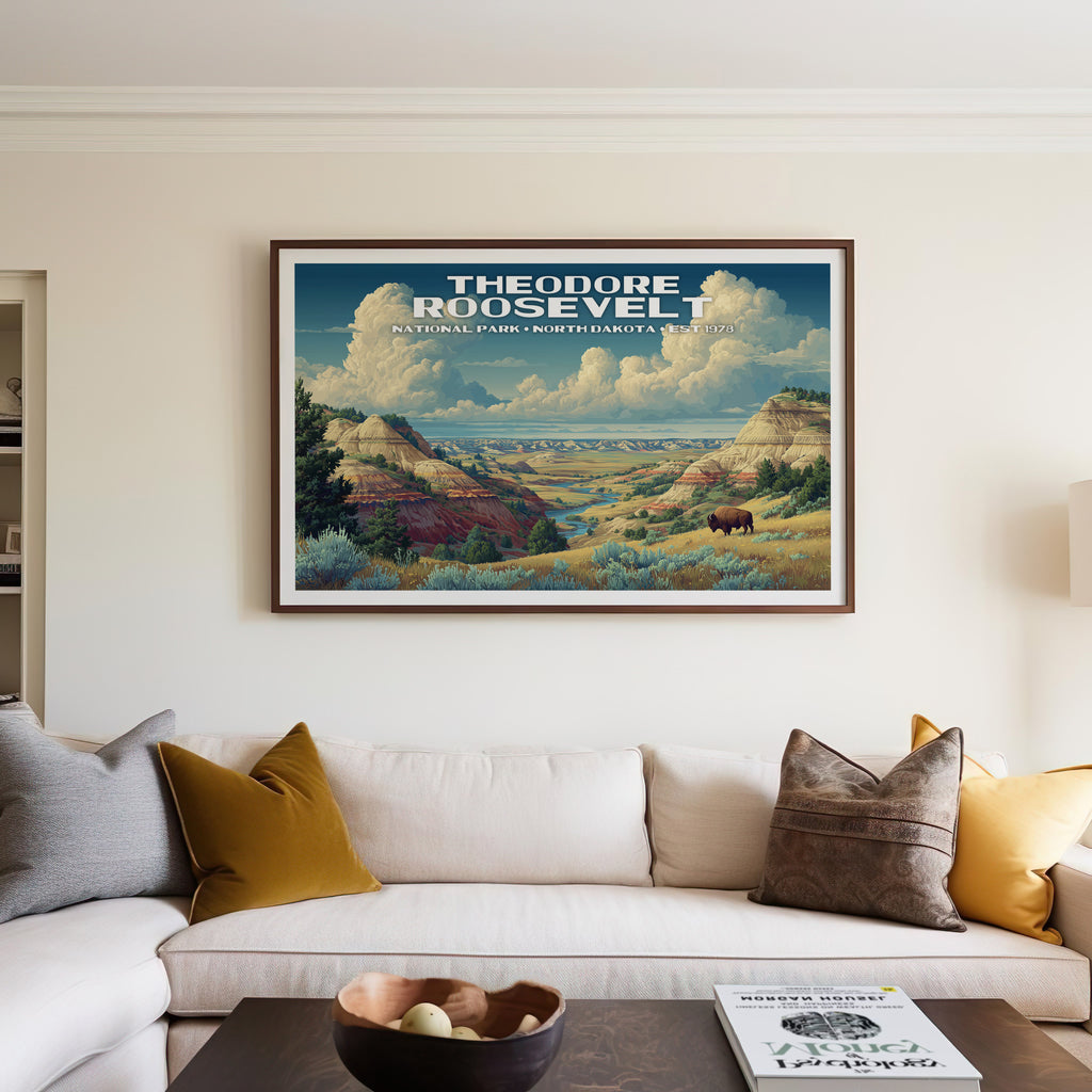 Theodore Roosevelt National Park Horizontal Vintage Art