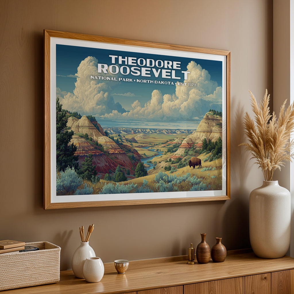 Theodore Roosevelt National Park Horizontal Vintage Art
