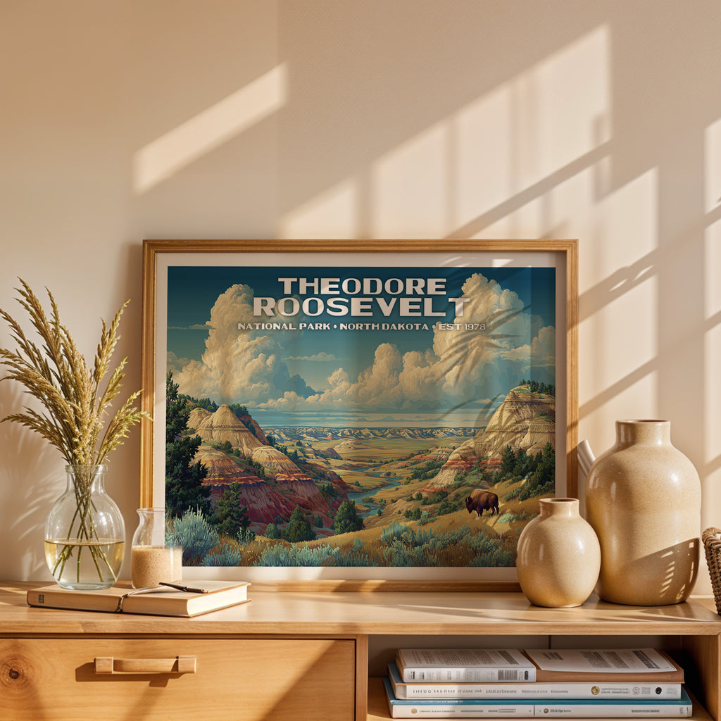 Theodore Roosevelt National Park Horizontal Vintage Art