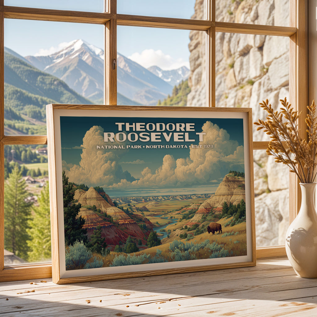 Theodore Roosevelt National Park Horizontal Vintage Art