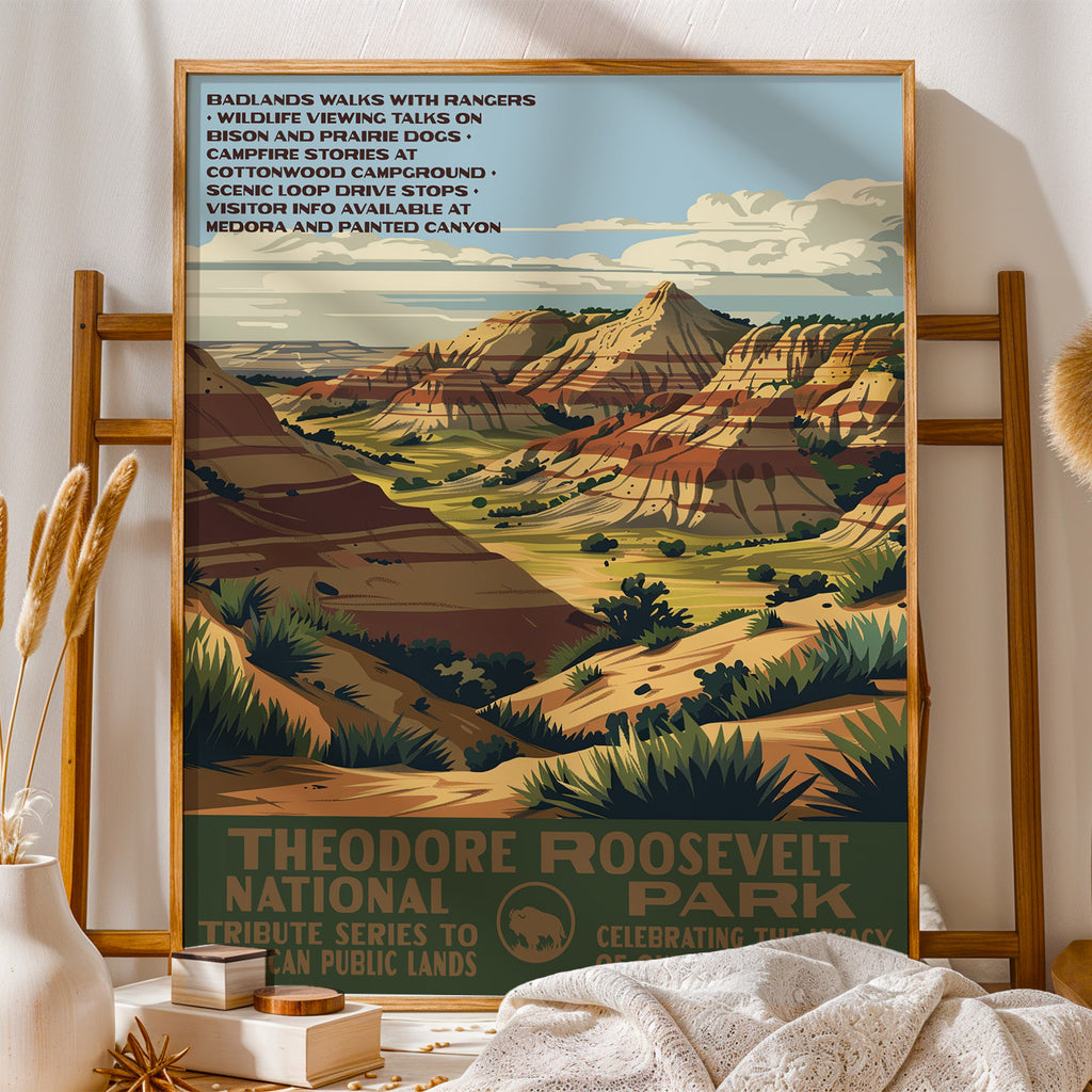 Theodore Roosevelt National Park Vintage WPA Art