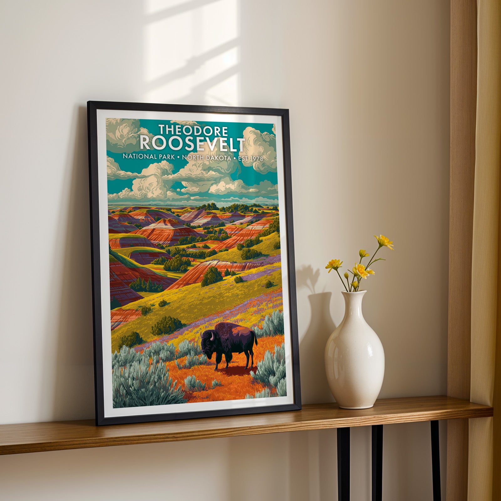 Retro Theodore Roosevelt National Park Print