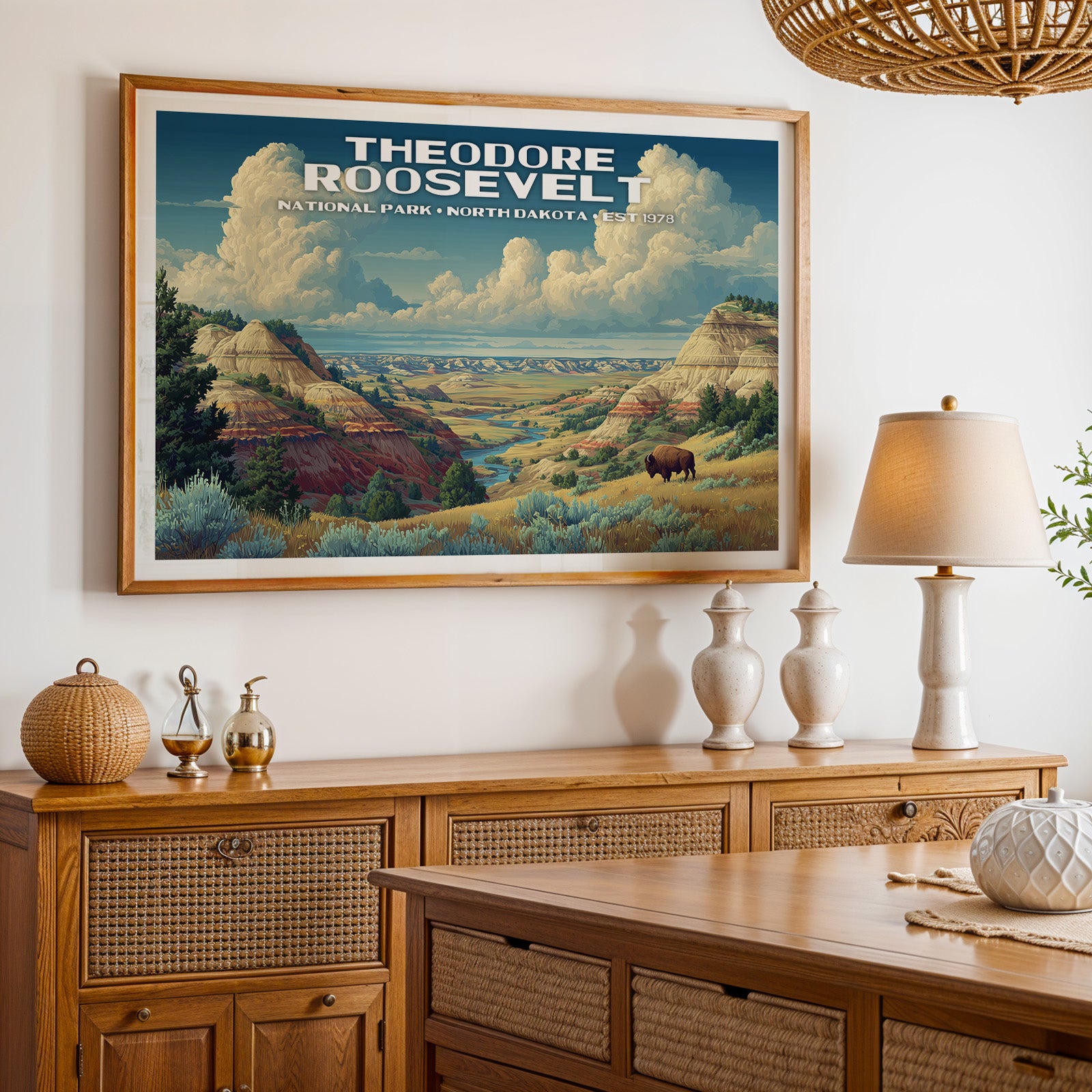 Theodore Roosevelt National Park Horizontal Vintage Art