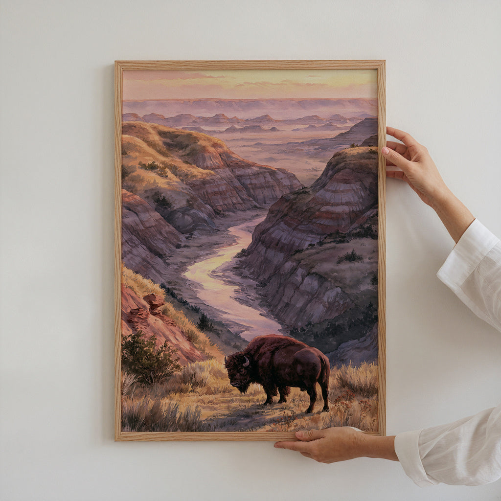Theodore Roosevelt National Park Watercolor Art