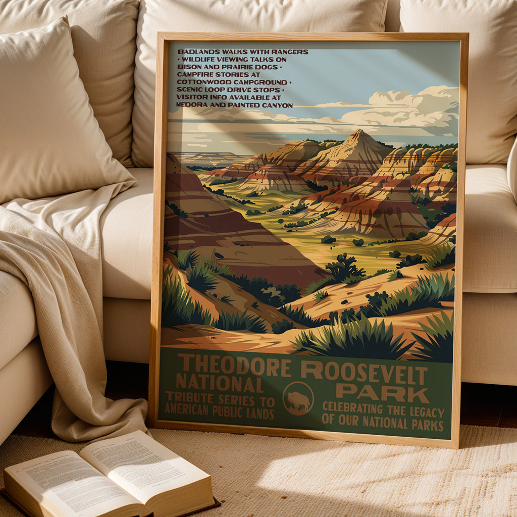 Theodore Roosevelt National Park Vintage WPA Art