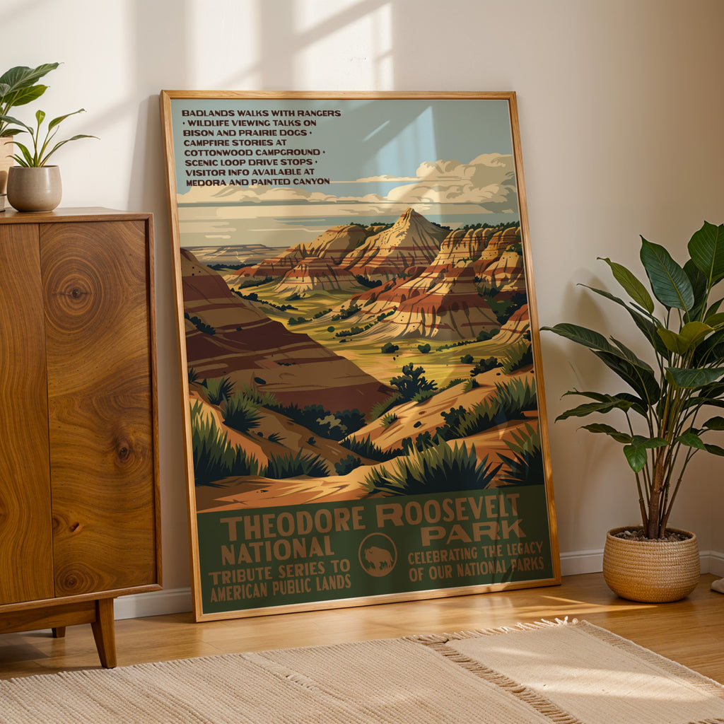 Theodore Roosevelt National Park Vintage WPA Art