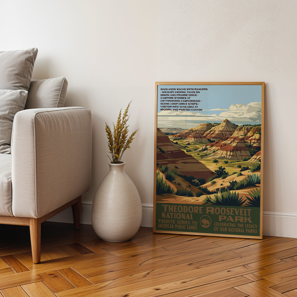 Theodore Roosevelt National Park Vintage WPA Art