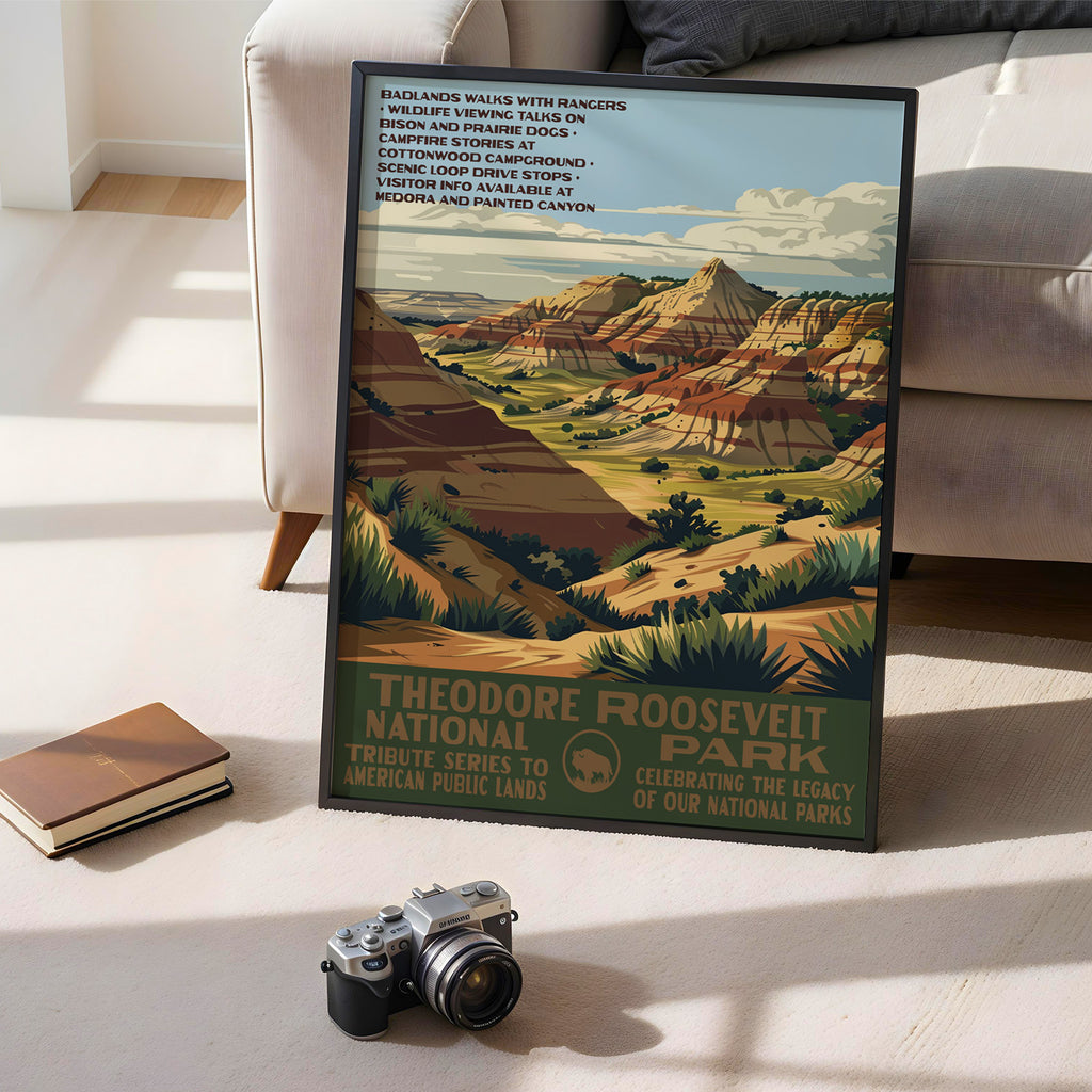 Theodore Roosevelt National Park Vintage WPA Art