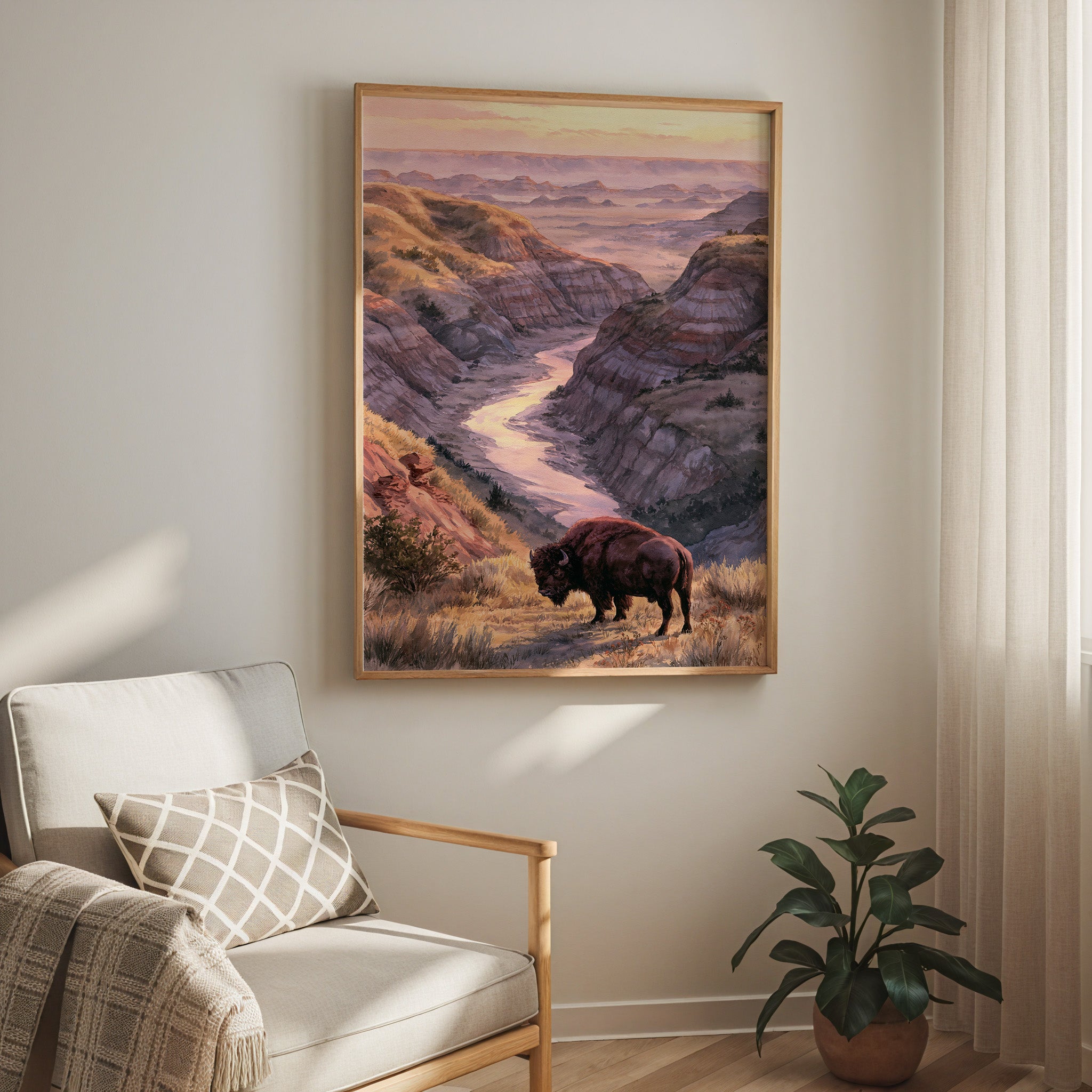 Theodore Roosevelt National Park Watercolor Art