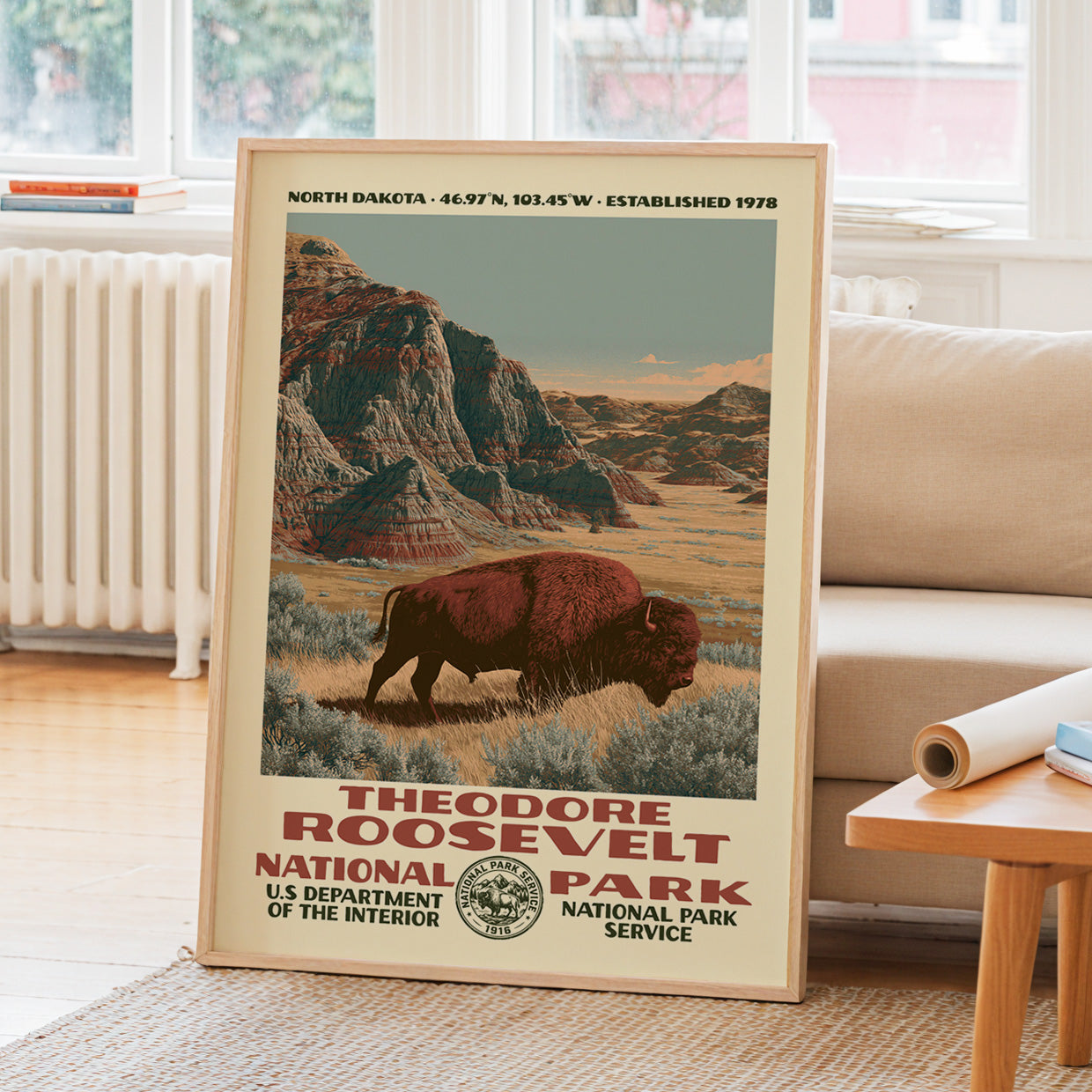 Theodore Roosevelt National Park Vintage WPA Art