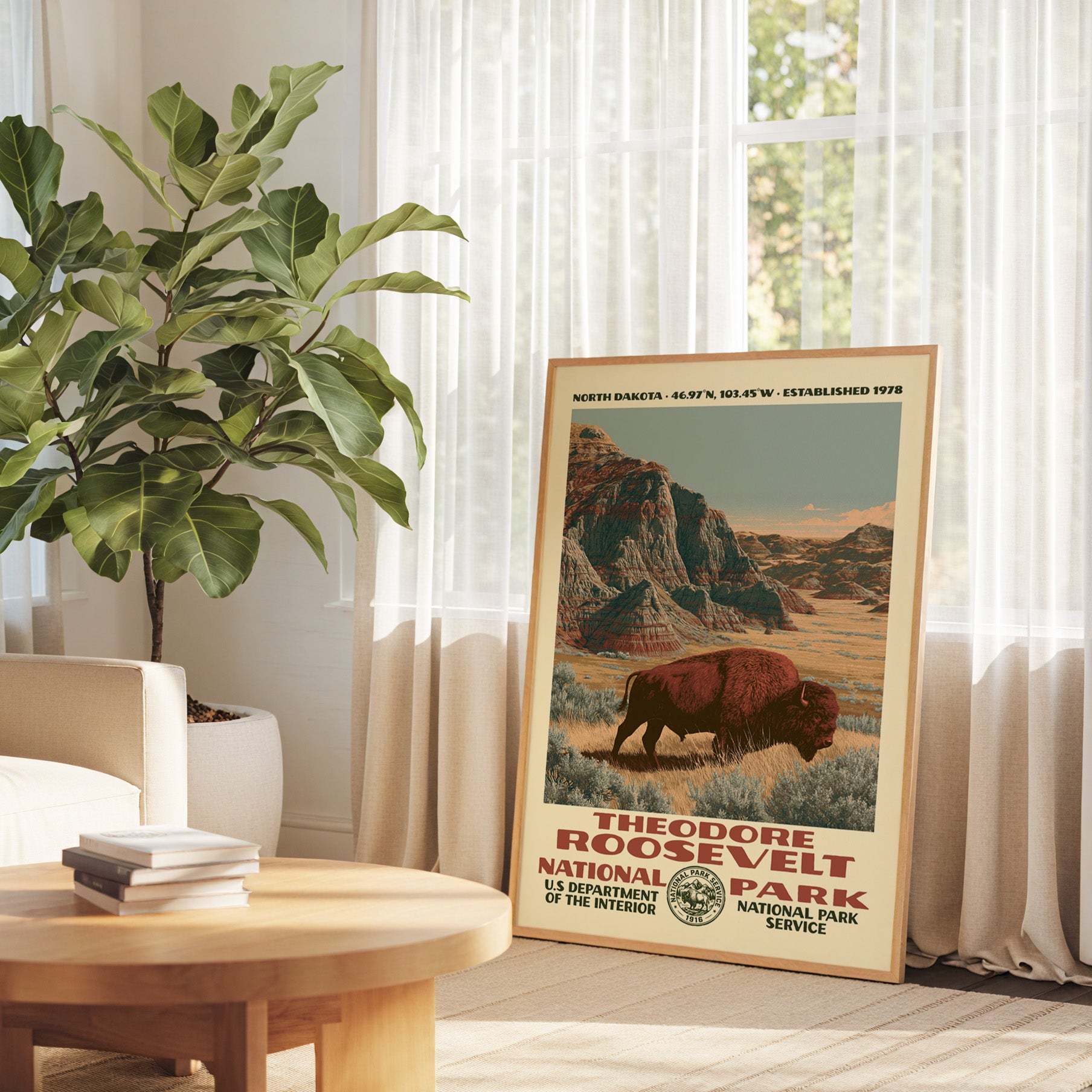 Theodore Roosevelt National Park Vintage WPA Art
